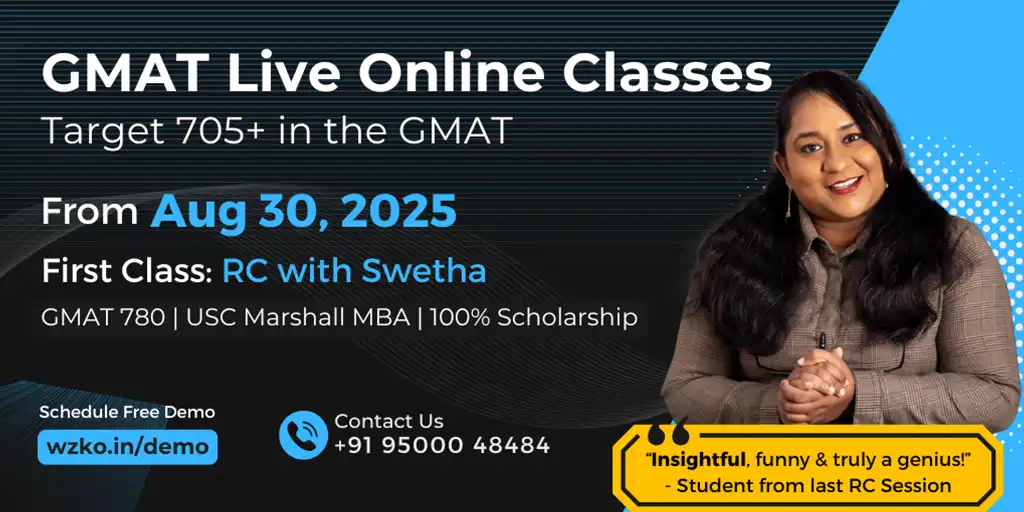 GMAT Live Online Classes Aug 30th