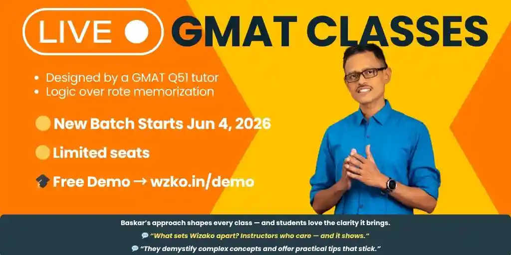 GMAT Live Online Classes June 4th batch